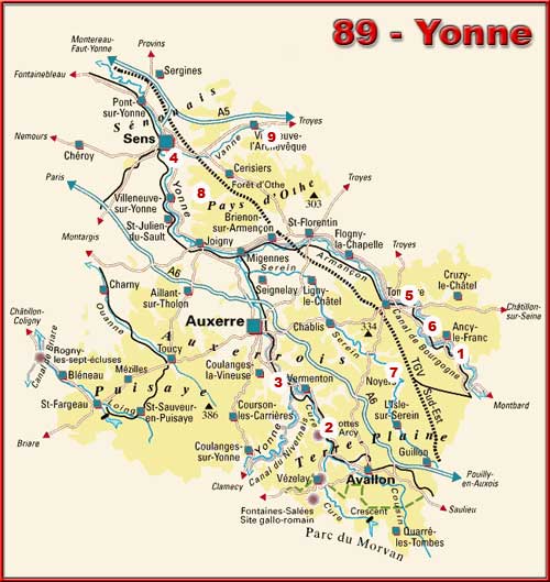 parapente en bourgogne - sites - yonne